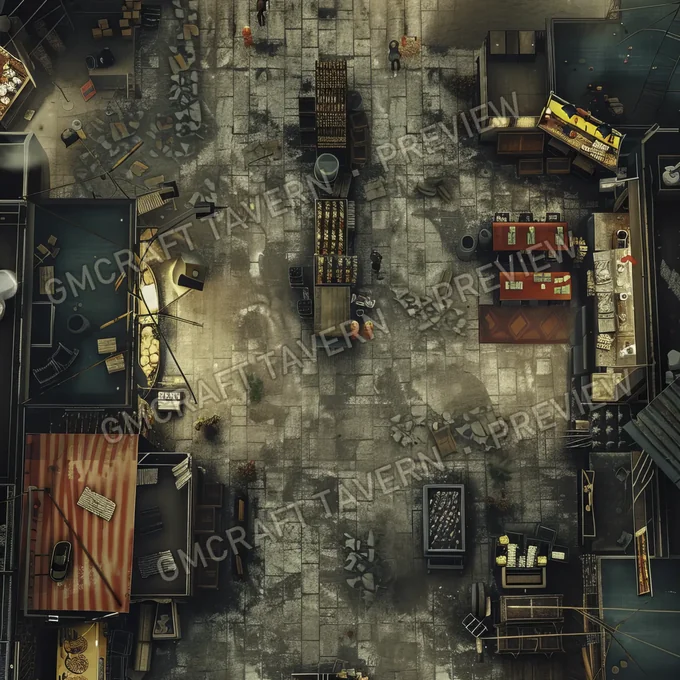 Supermarket Post Apo Battlem battlemap preview