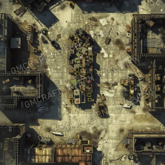 Supermarket Post Apo Battlem battlemap preview