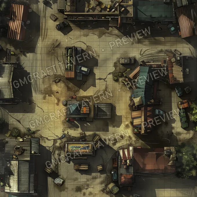Supermarket Post Apo Battlem battlemap preview