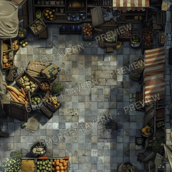Supermarket Post Apo Battlem battlemap preview