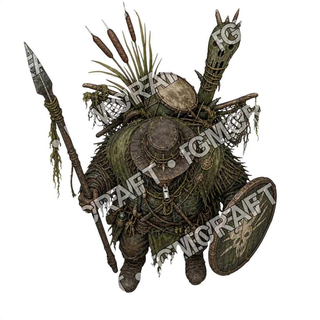 Cursed Swamp Militia 27 Bog Hound Master Topdown Token top-down token preview