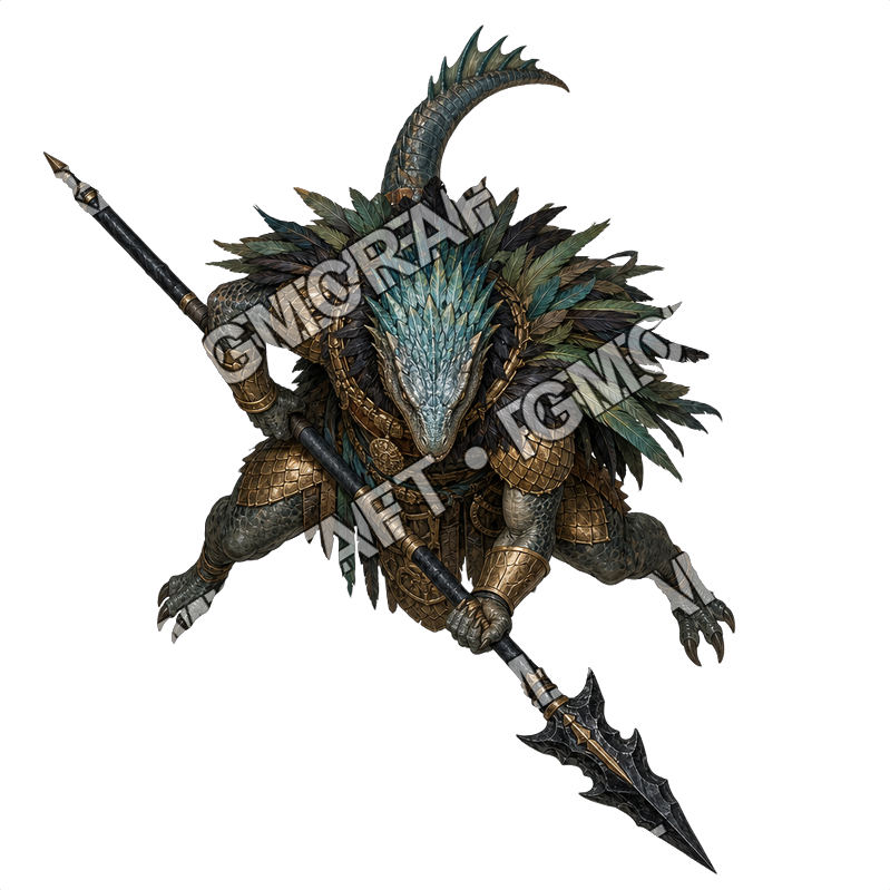 Moonfen Lizardfolk Warband 01 Moonfen Lizardfolk War Chief Topdown Token top-down token preview