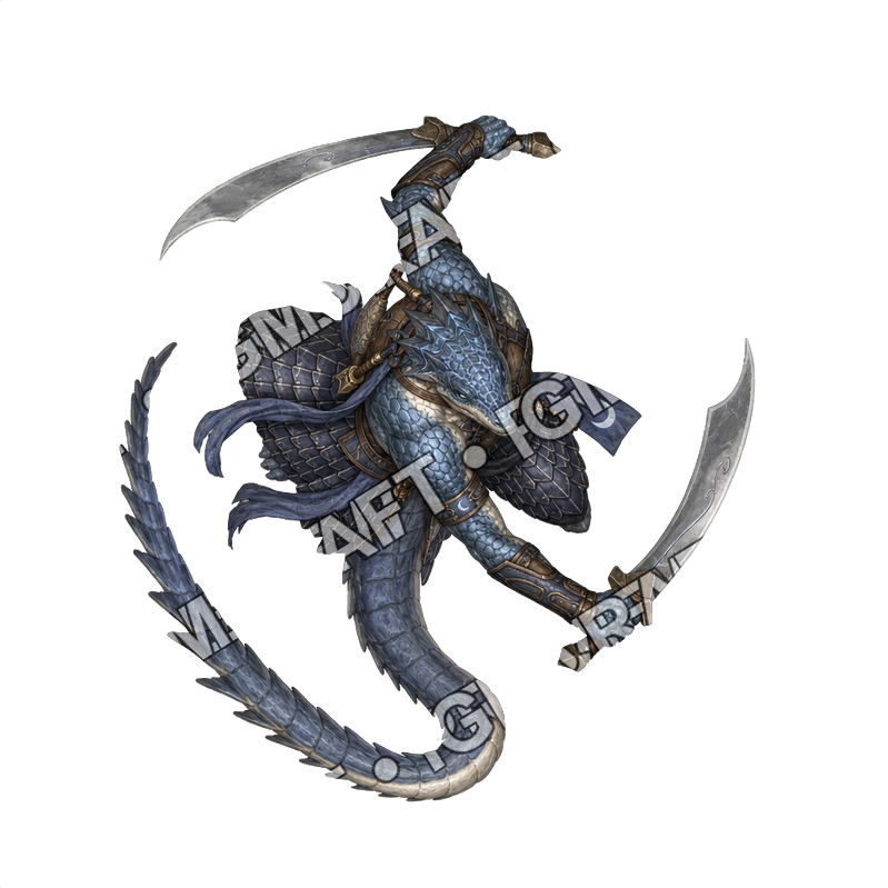 Moonfen Lizardfolk Warband 08 Moonfen Lizardfolk Twin Blade Duelist Topdown Token top-down token preview