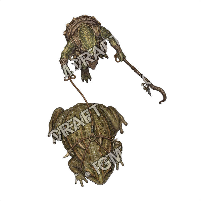 Moonfen Lizardfolk Warband 15 Moonfen Lizardfolk Toad Handler Topdown Token top-down token preview