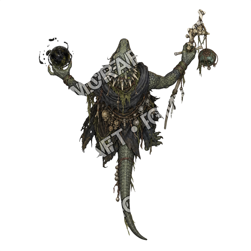 Moonfen Lizardfolk Warband 21 Moonfen Lizardfolk Warlock Black Mire Topdown Token top-down token preview