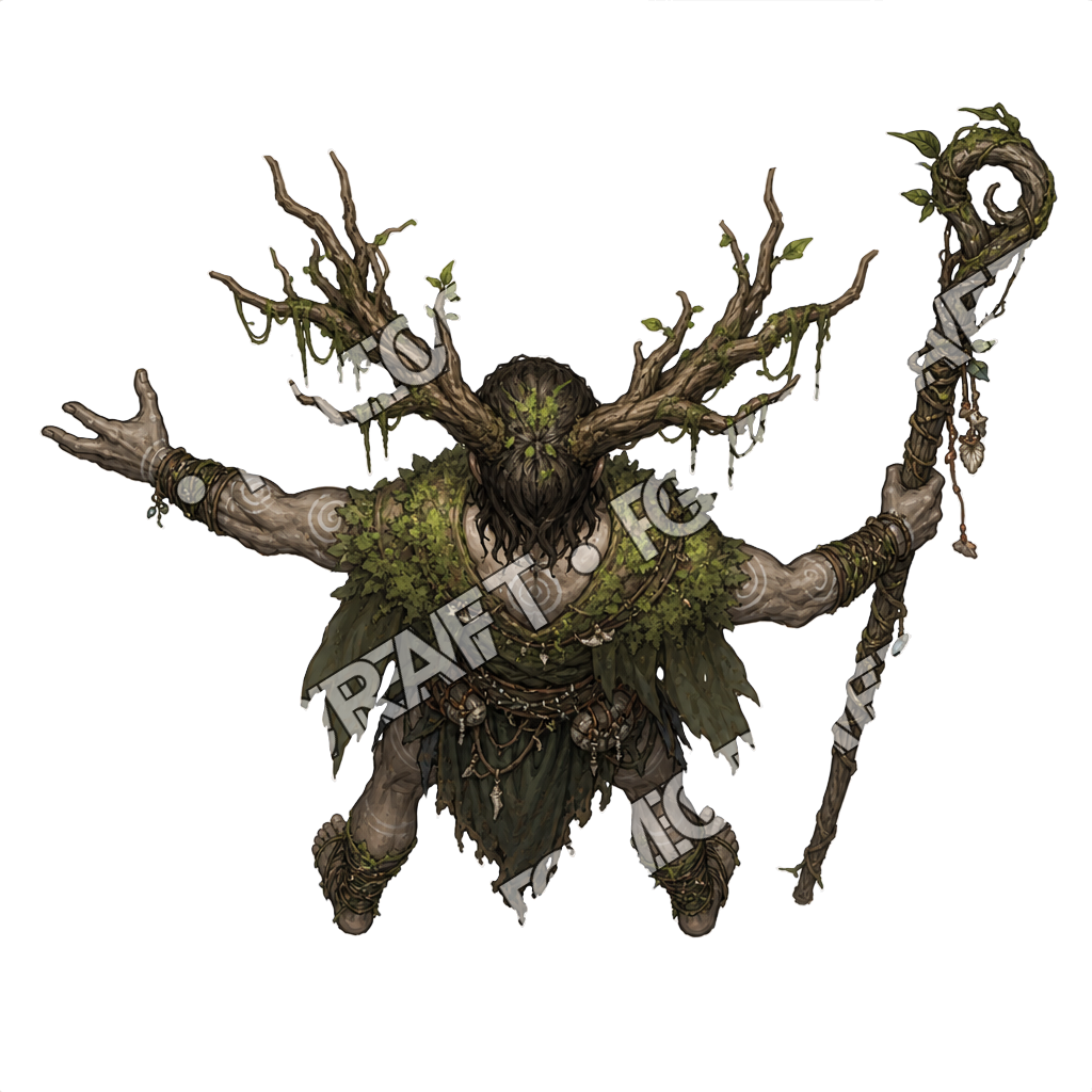 Rotfen Covenant Mangrove Druid Antlers Topdown Token top-down token preview