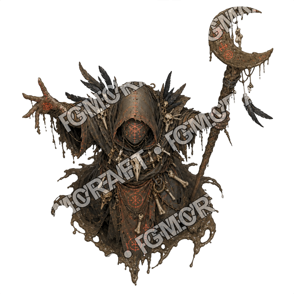 Rotfen Covenant Mud Hexer Crescent Totem Topdown Token top-down token preview
