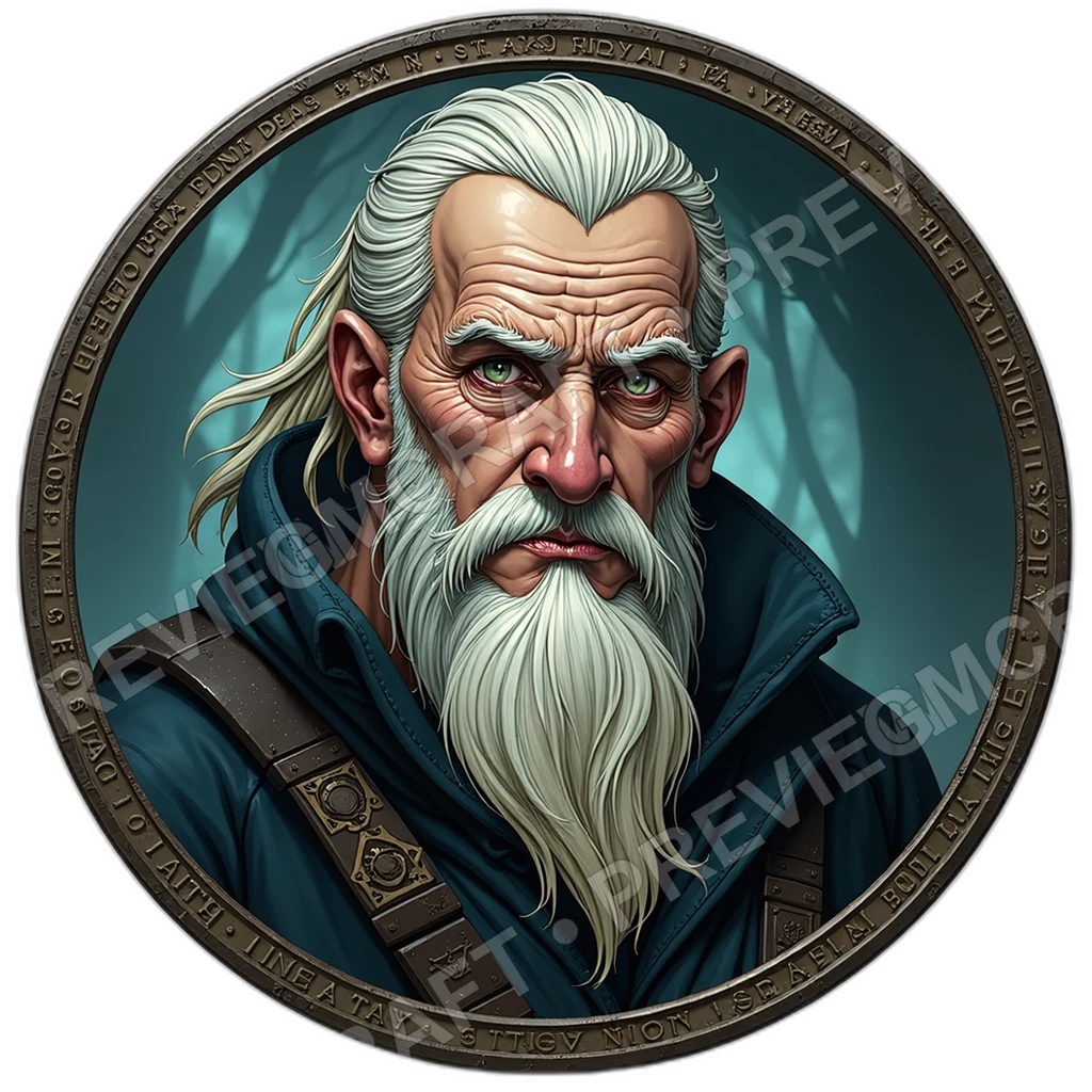 Signal Shaman Female Braided Filament Crown Chant Resonator Pendant Palm Sigil Burns Cults Techno Shamans, ,Elder Very Old Person,1.8,, ,Broad,Shoulde 0001 top-down token preview