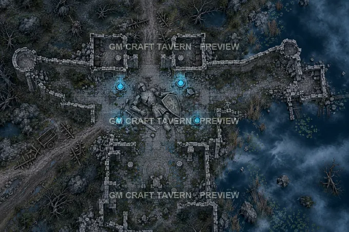 The Breached Gate battlemap preview