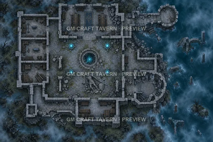 The Abandoned Workshop battlemap preview