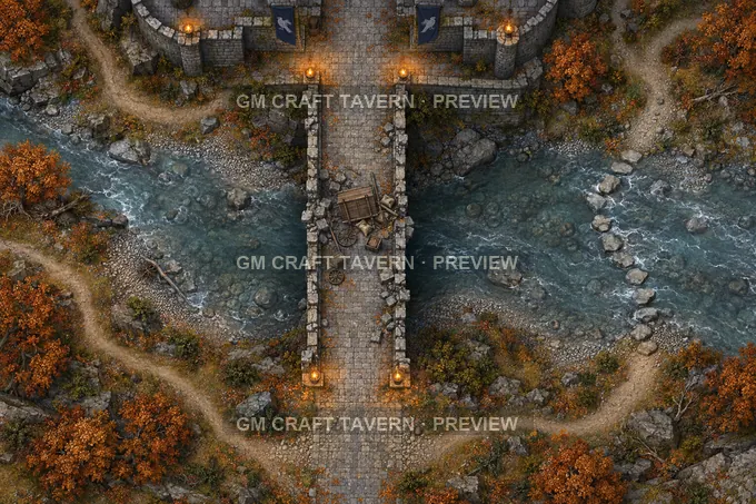 The Kingsroad Stone Bridge battlemap preview