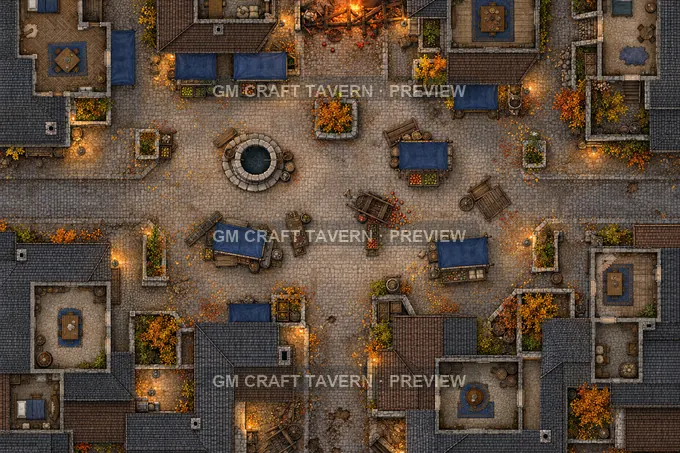 Briarford Village Square battlemap preview