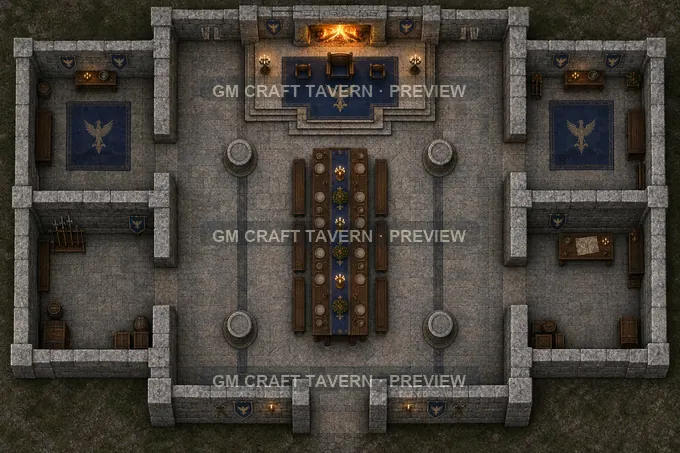 The Knights Great Hall battlemap preview