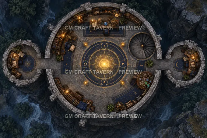 The Court Wizards Tower battlemap preview