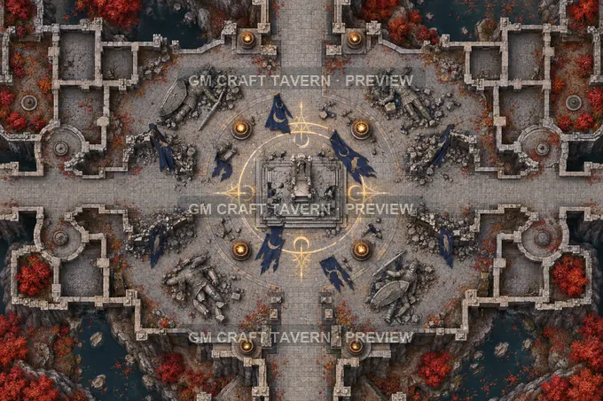 The Ruined Throne Court battlemap preview