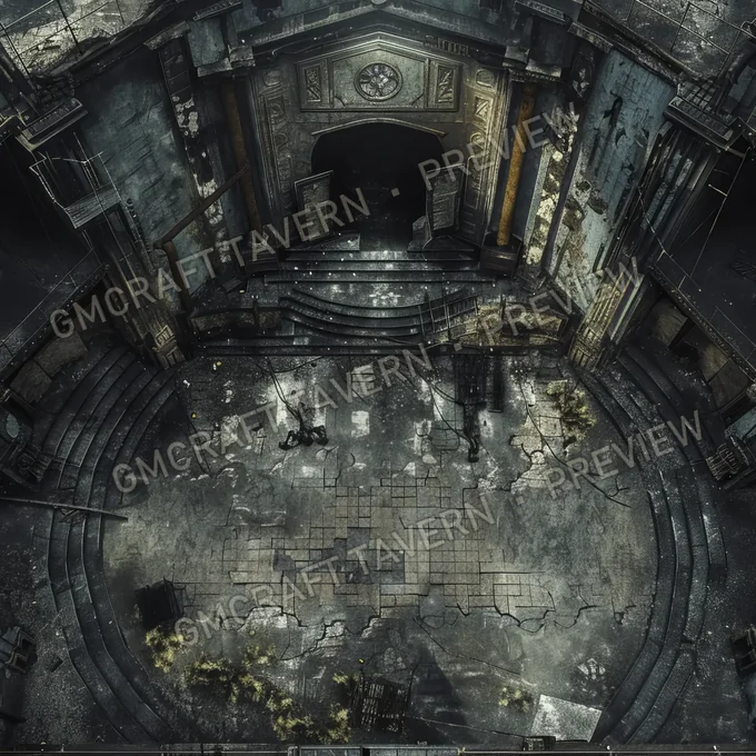 Abandonned Old Theatre Battl battlemap preview