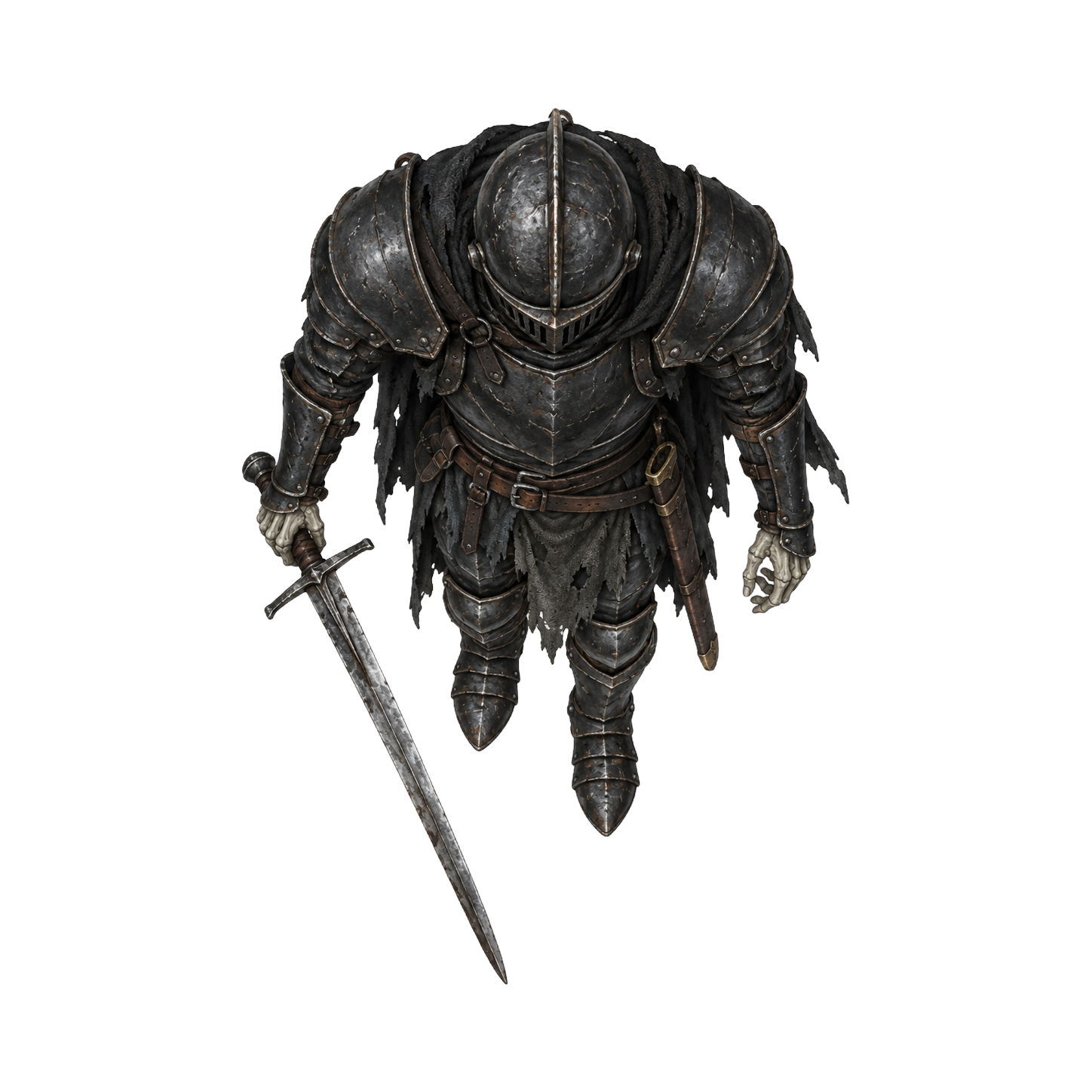 Wight Captain   Black Plate And Longsword top-down token preview
