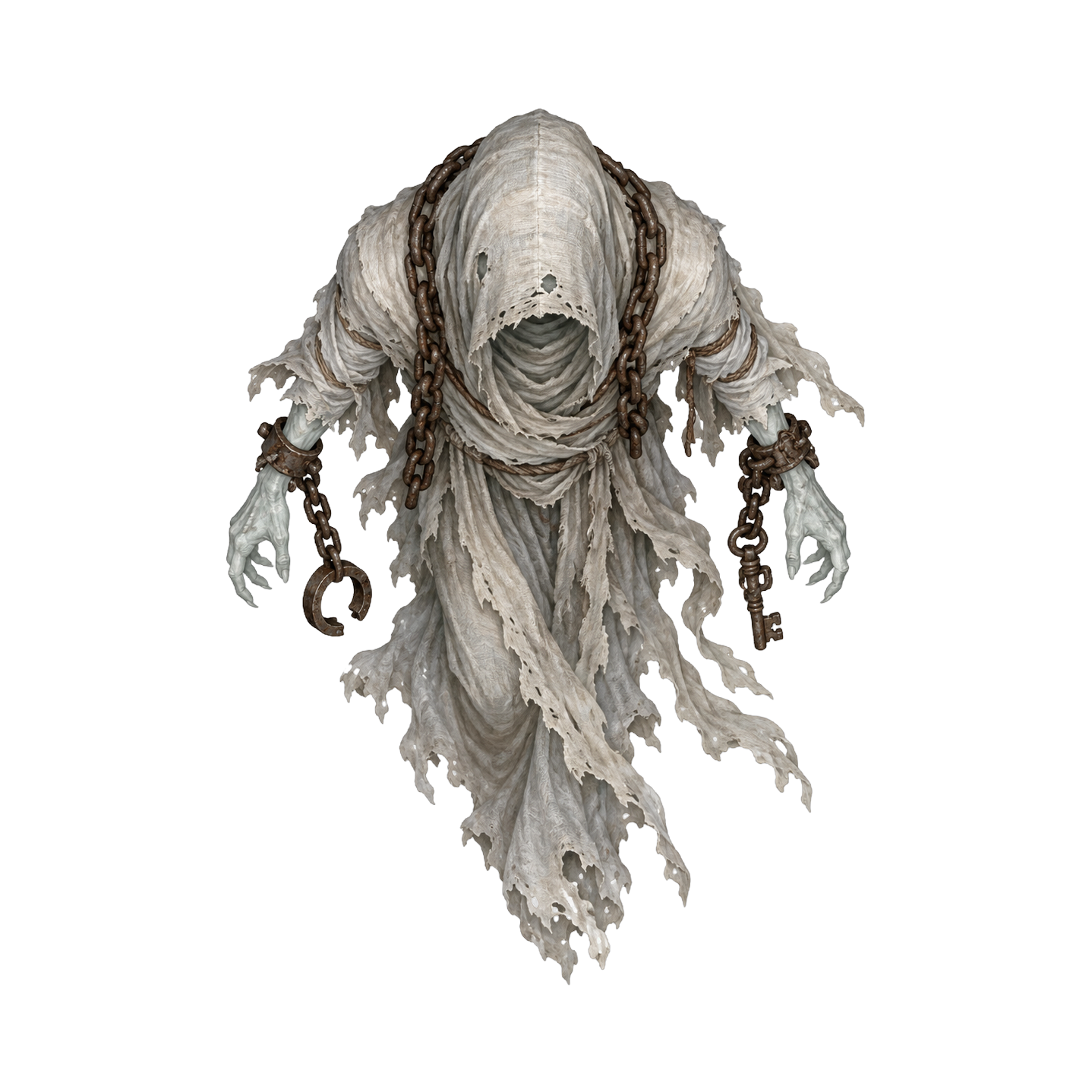Tomb Ghost   Flowing Burial Robes And Chains top-down token preview