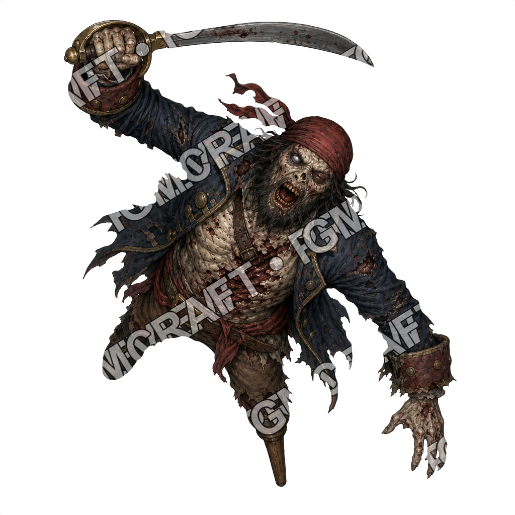 Sharkbitten First Mate Undead Pirate Topdown Token top-down token preview