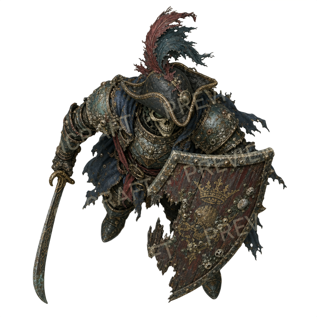 Galleon Knight Undead Pirate top-down token preview