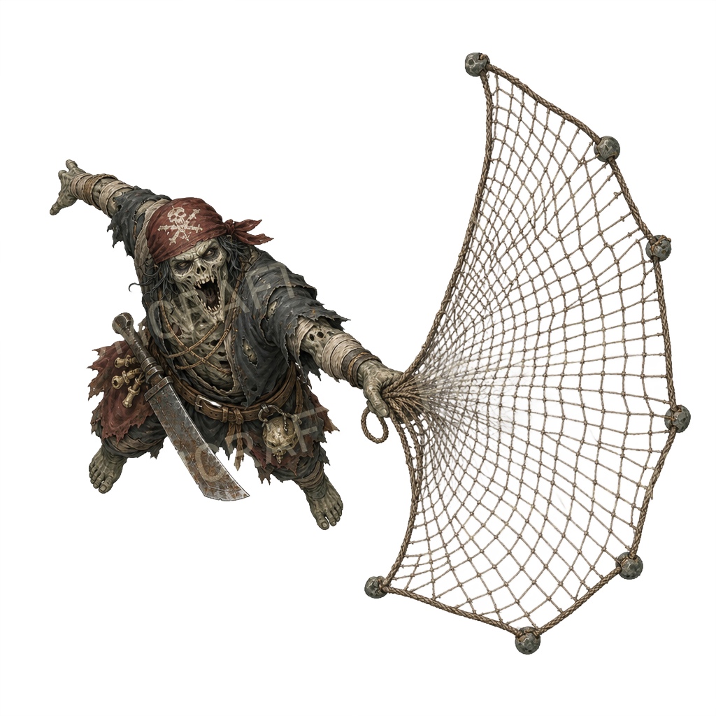 Jawless Raider Netcaster Undead Pirate top-down token preview