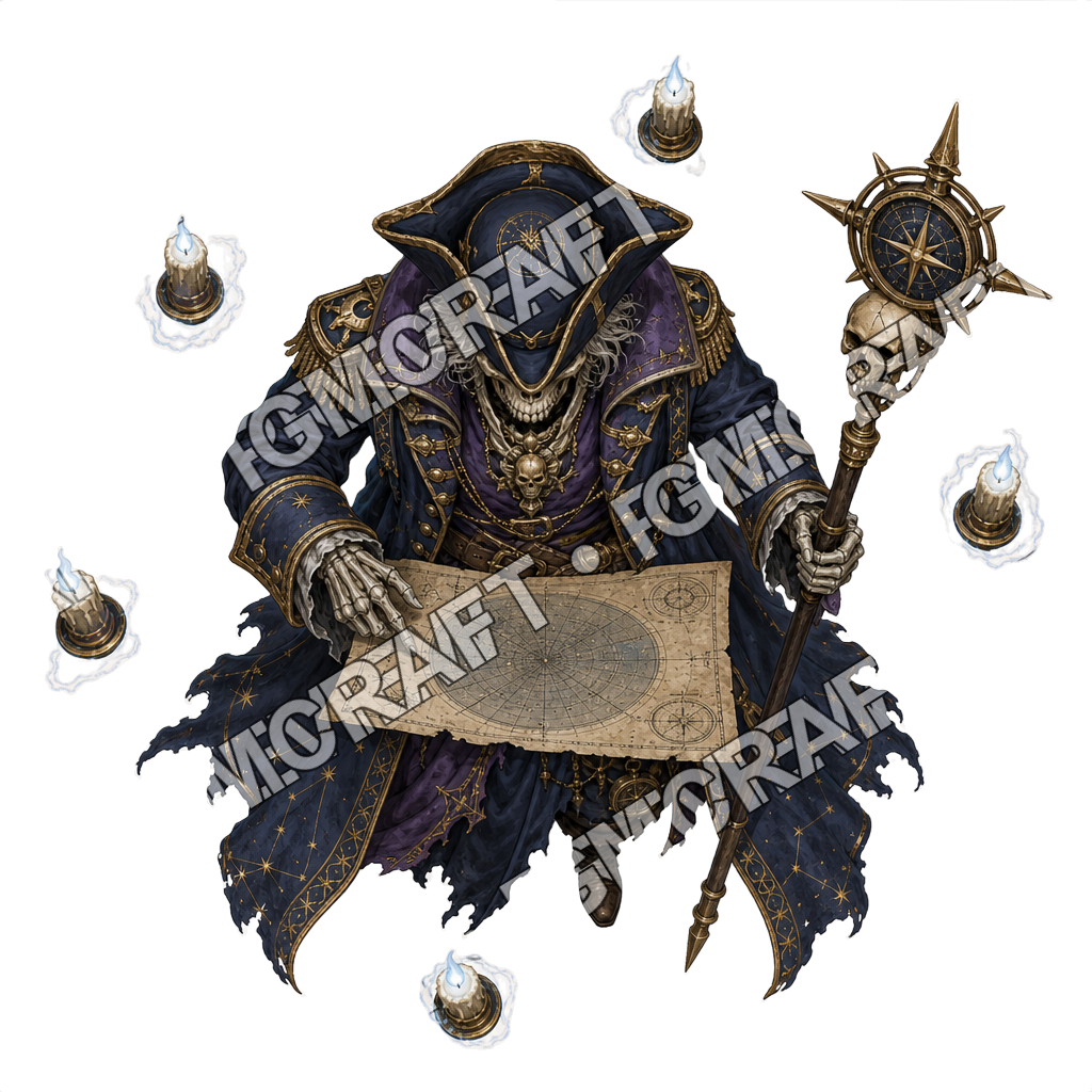 Candlelit Lich Navigator Undead Pirate Topdown Token top-down token preview
