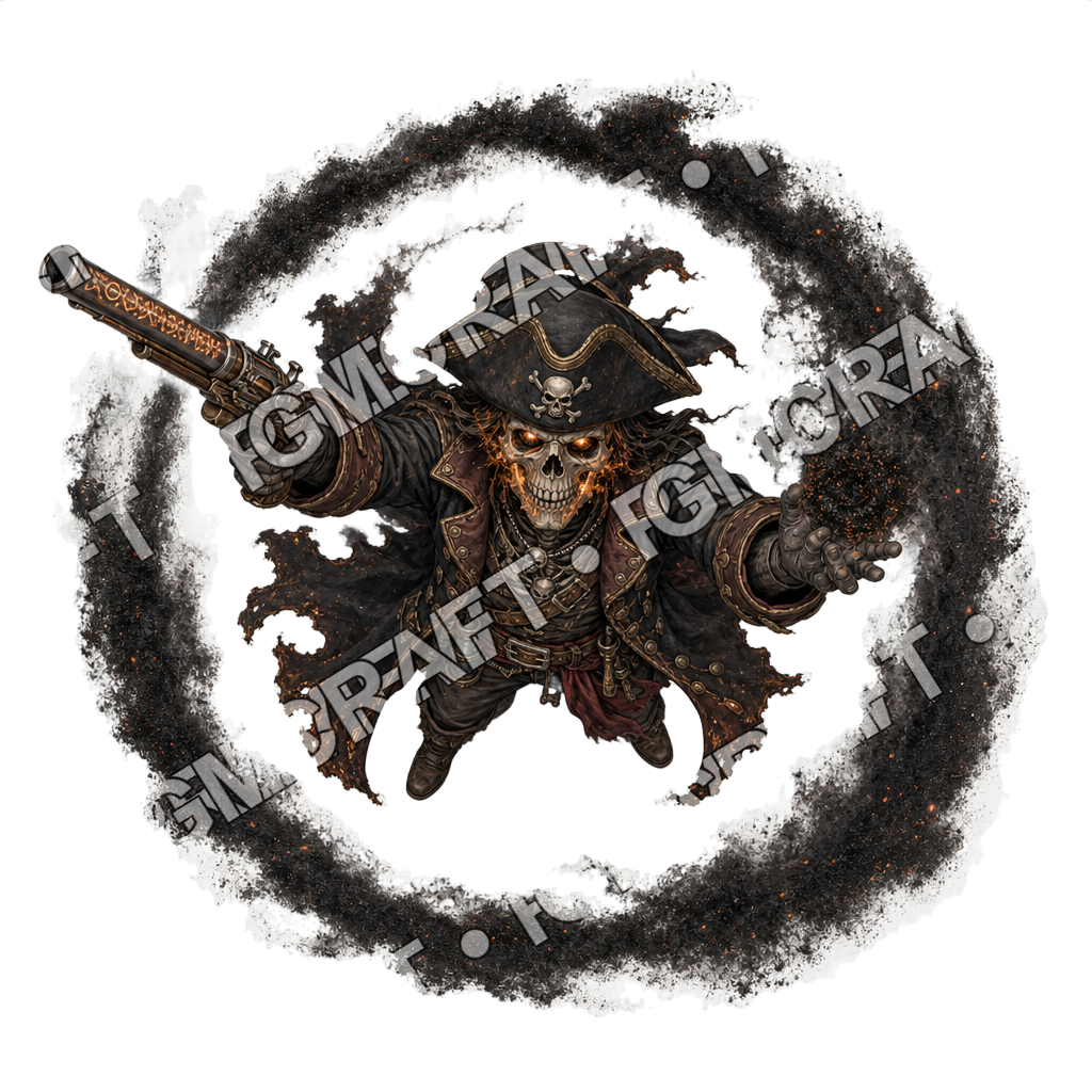 Powder Mage Undead Pirate Topdown Token top-down token preview