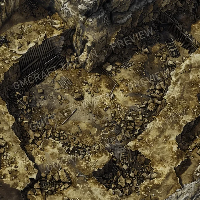 Collapsed Mine An Abandoned Mine battlemap preview
