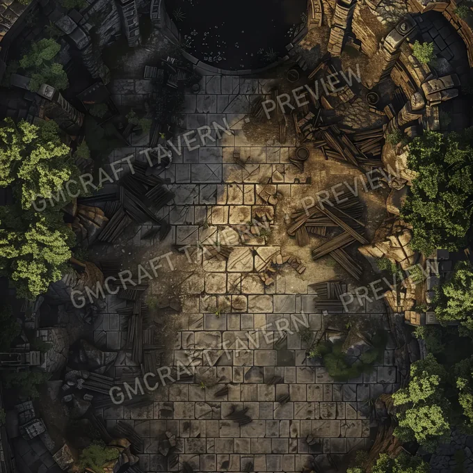 Collapsed Tunnel Battlemap F battlemap preview