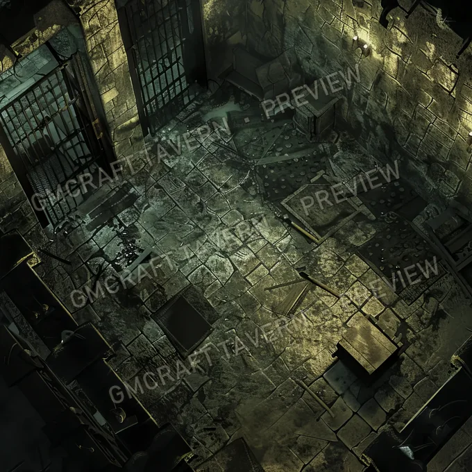 Dreaded Dungeon A Dank And Gloom battlemap preview