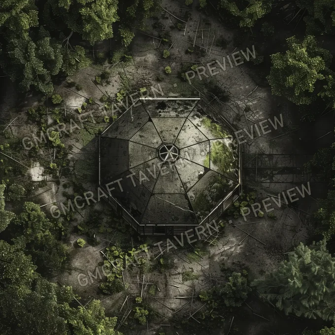 Deserted Geodesic Dome Battl battlemap preview