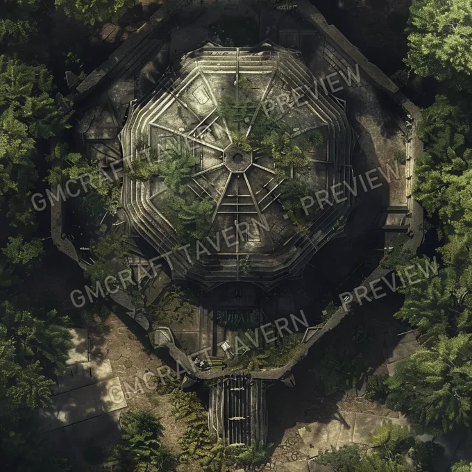 Deserted Geodesic Dome Battl battlemap preview
