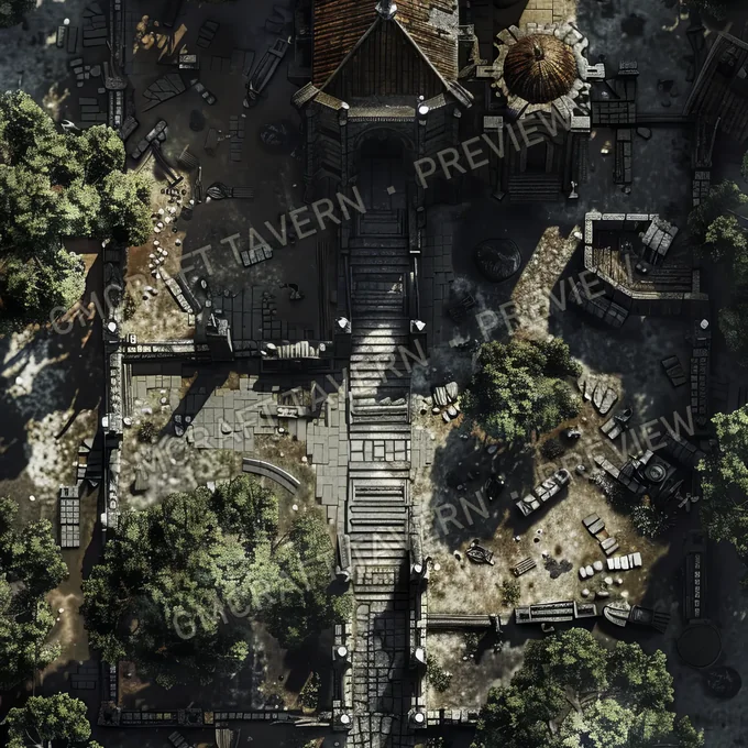 Isolated Monastery battlemap preview