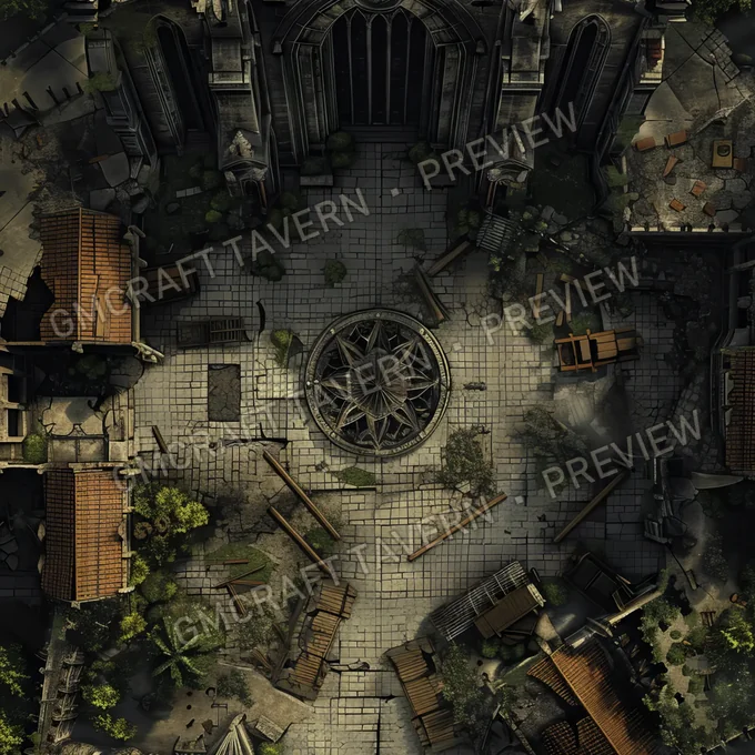 Ruined Cathedral A battlemap preview