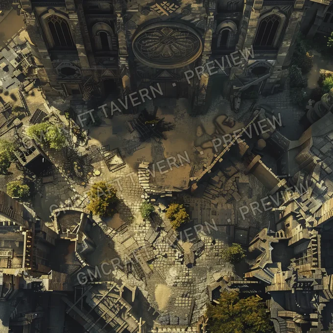 Ruined Cathedral A battlemap preview