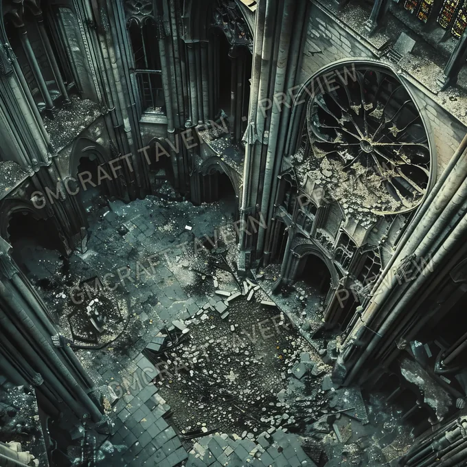 Ruined Cathedral A Majestic Cath battlemap preview
