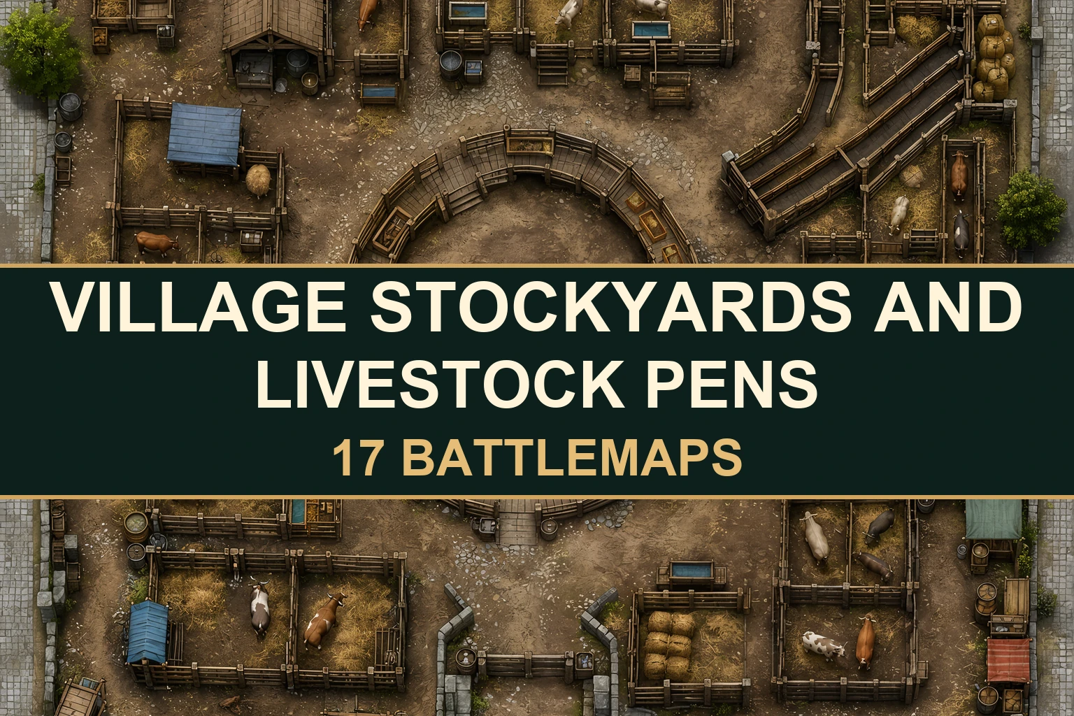 Village Stockyards And Livestock Pens — 17 Battlemaps
