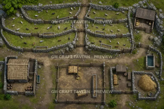 Goat Terraces And Stone Fodder Racks battlemap preview