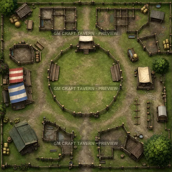 Festival Show Ring In The Village Stock Green battlemap preview