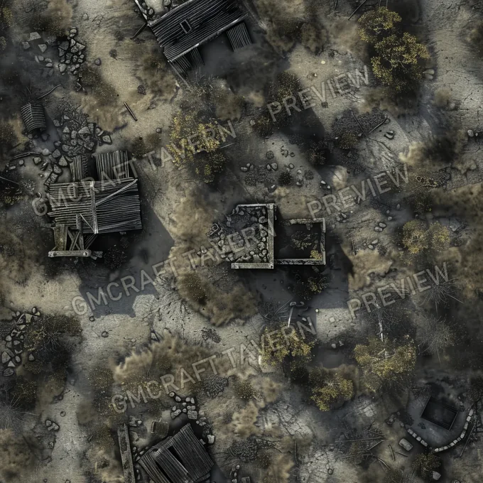 Aperçu de la battlemap Abandonned Village Battlemap