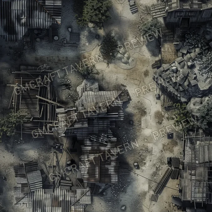 Aperçu de la battlemap Abandonned Village Battlemap