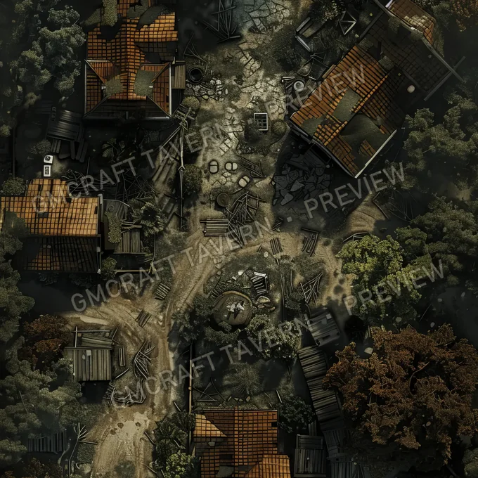 Aperçu de la battlemap Abandonned Village Battlemap