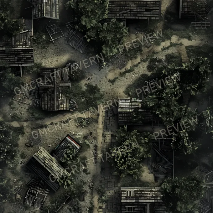 Aperçu de la battlemap Abandonned Village Battlemap