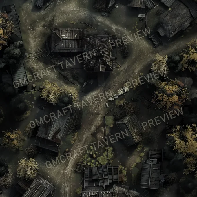 Aperçu de la battlemap Abandonned Village Battlemap