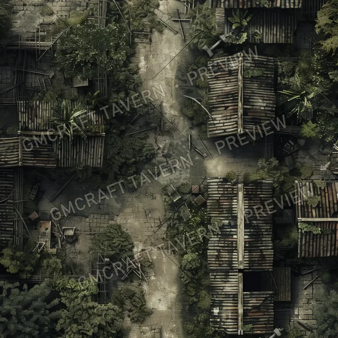 Aperçu de la battlemap Abandonned Village Battlemap