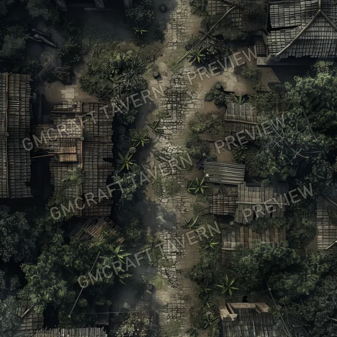 Aperçu de la battlemap Abandonned Village Battlemap