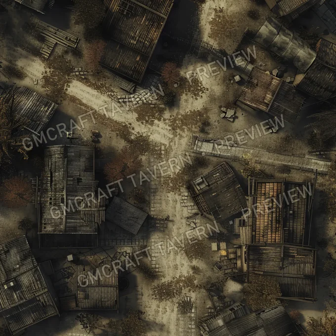 Aperçu de la battlemap Abandonned Village Battlemap