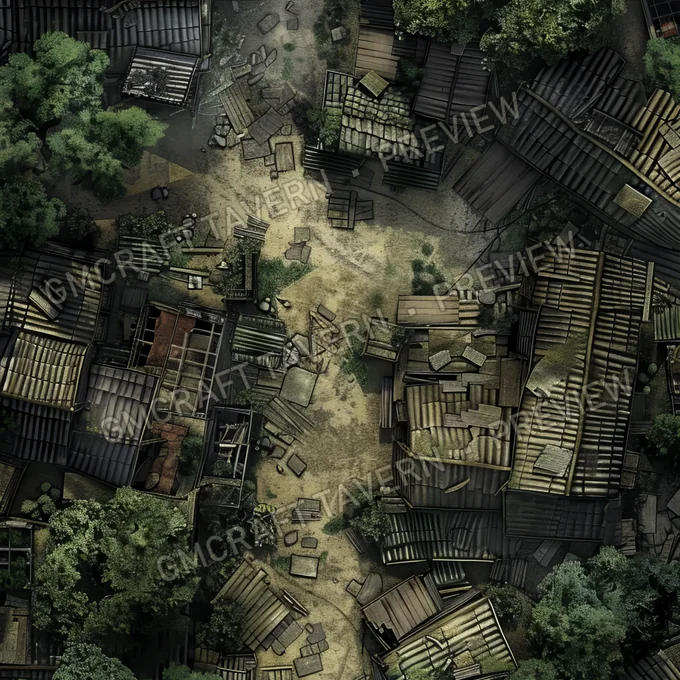 Aperçu de la battlemap Abandonned Village Battlemap