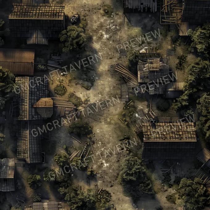 Aperçu de la battlemap Abandonned Village Battlemap