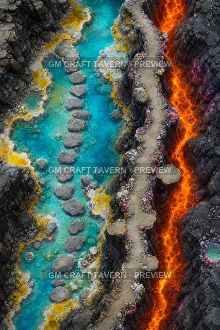 Aperçu de la battlemap Narrow Crossing de Volcanic Fields And Hot Springs